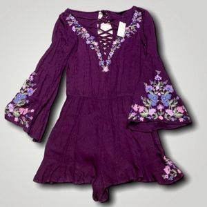 American Eagle Outfitters Purple Boho Romper